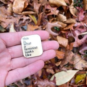 This is what a feminist looks like: Enamel and Gold Zinc Lapel Pin